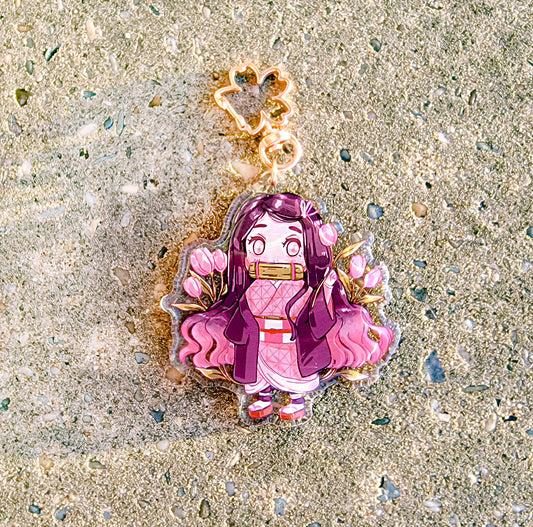 NEZUKO TULIPS KEYCHAIN