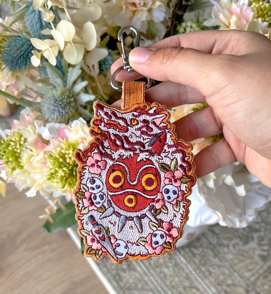 MONONOKE EMBROIDERY KEYCHAIN