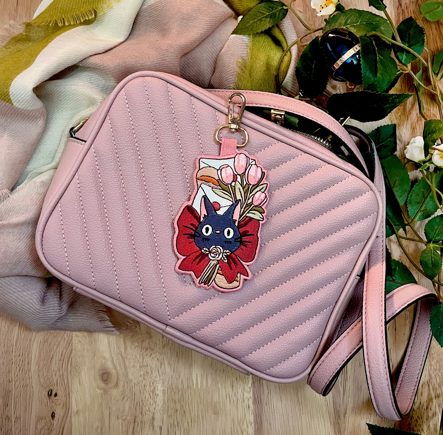 JIJI EMBROIDERED KEYCHAIN