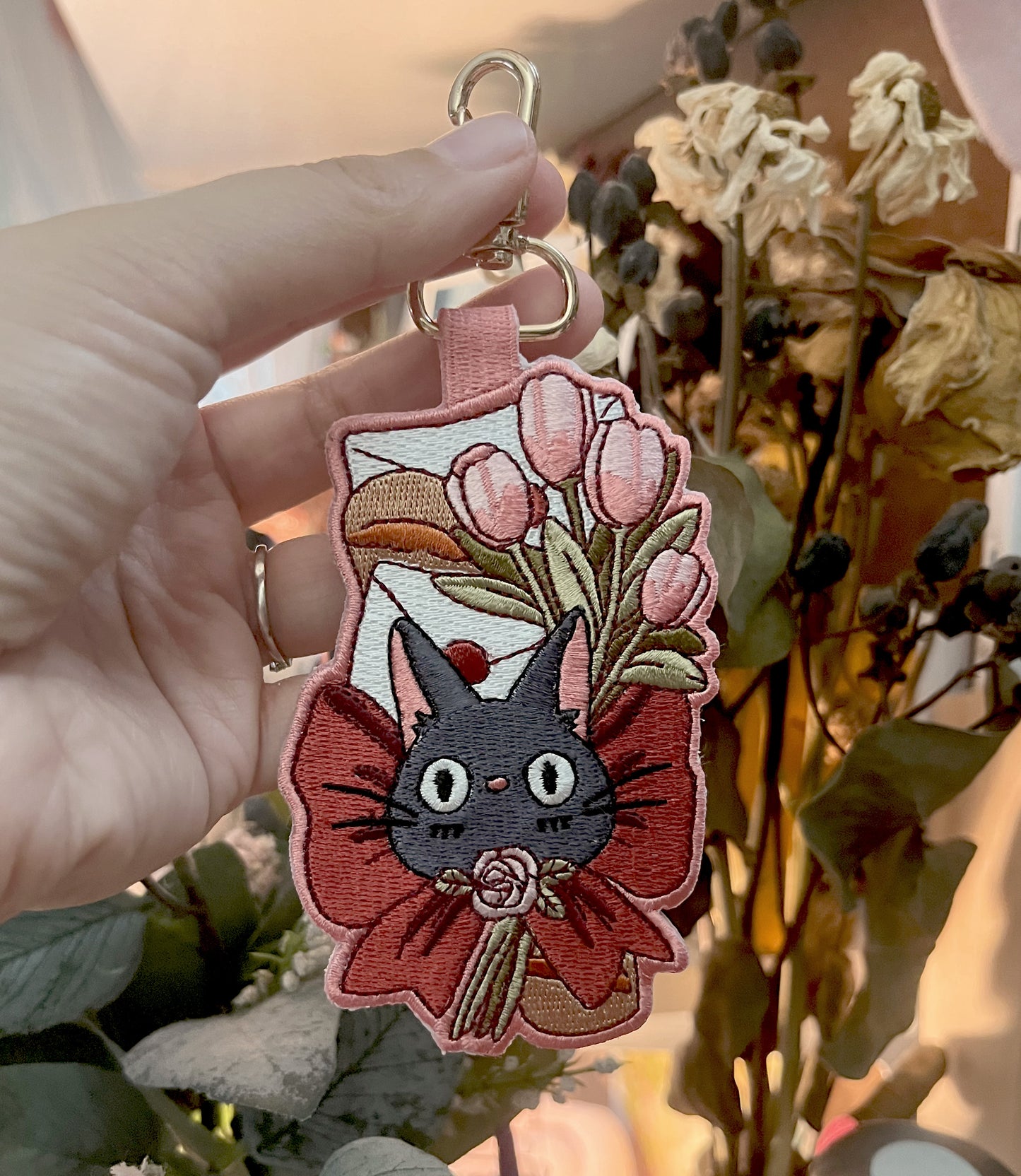 JIJI EMBROIDERED KEYCHAIN