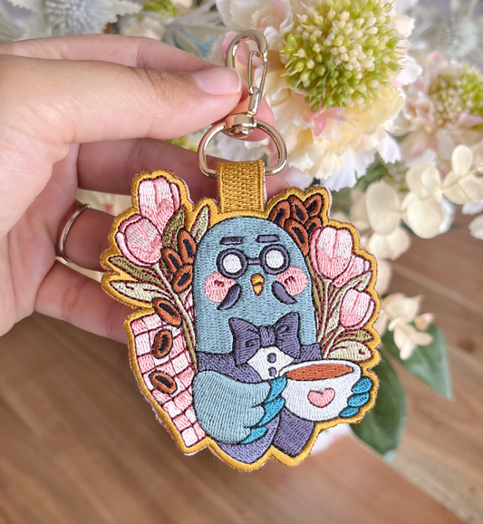 PIGEON EMBROIDERED KEYCHAIN