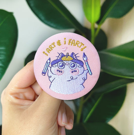 I ART & I FART EMBROIDERY BUTTON