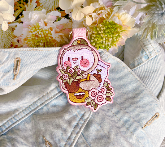 SLOTH EMBROIDERED KEYCHAIN
